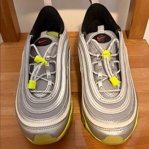 Nike Kids Gray and Neon Yellow Sneakers